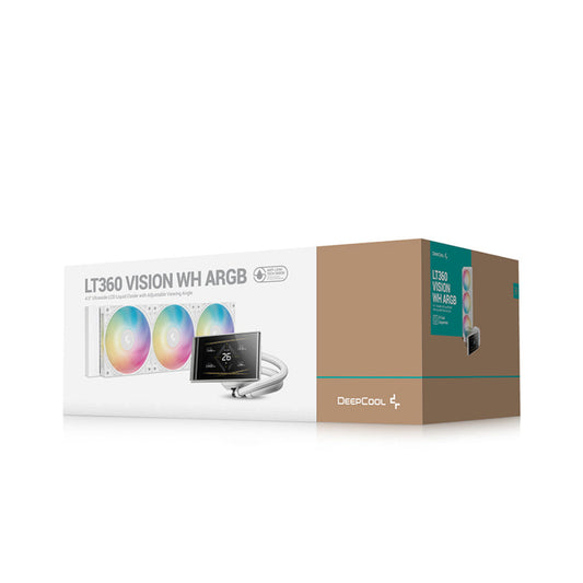 DEEPCOOL LT360 Vision 360mm ARGB CPU Liquid Cooler ( White ) ( With LCD Display )