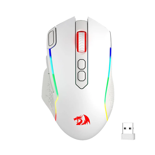 REDRAGON TAIPAN Pro M810 Wired / Wireless Ambidextrous Gaming Mouse ( Taipan Pro M810 Pro-1 ) ( 10000DPI / 8 Macro Button ) ( White )