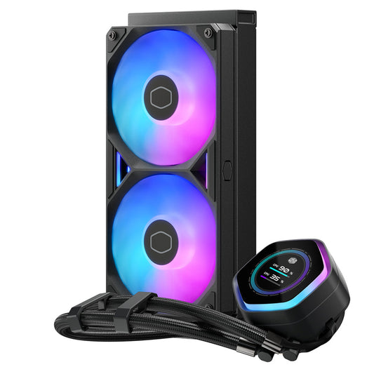 COOLER MASTER Master Liquid Atmos II 240mm ARGB CPU Liquid Cooler ( Black ) ( With LCD Display )