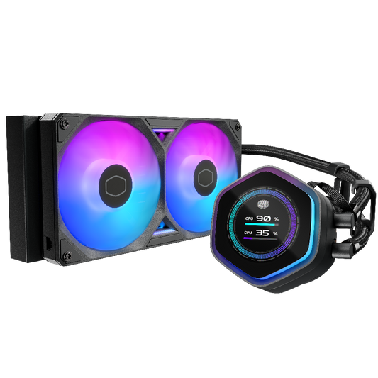 COOLER MASTER Master Liquid Atmos II 240mm ARGB CPU Liquid Cooler ( Black ) ( With LCD Display )