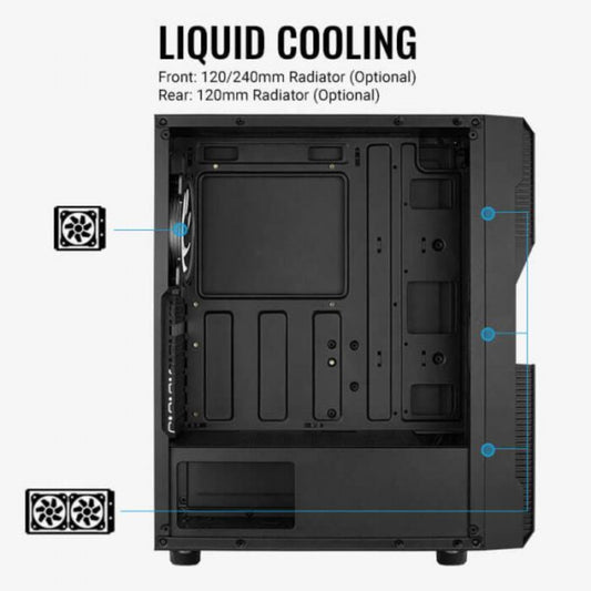 AEROCOOL Menace Saturn RGB ATX Mid Tower Cabinet (Black)