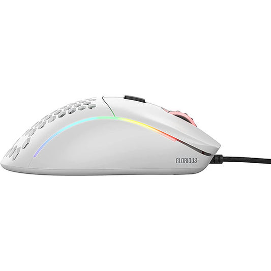GLORIOUS Model D Minus Wired Ergonomic Gaming Mouse ( 12000DPI / 6 Macro Buttons ) ( Matte White )
