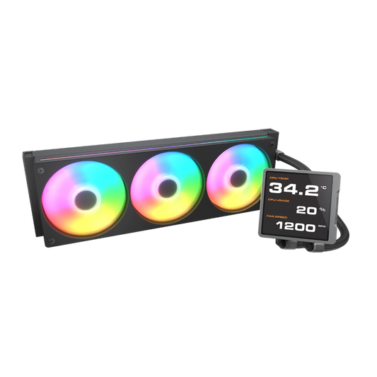 COUGAR Poseiden Vistek Pro ARGB 360mm CPU Liquid Cooler ( With LCD Display ) ( Black )