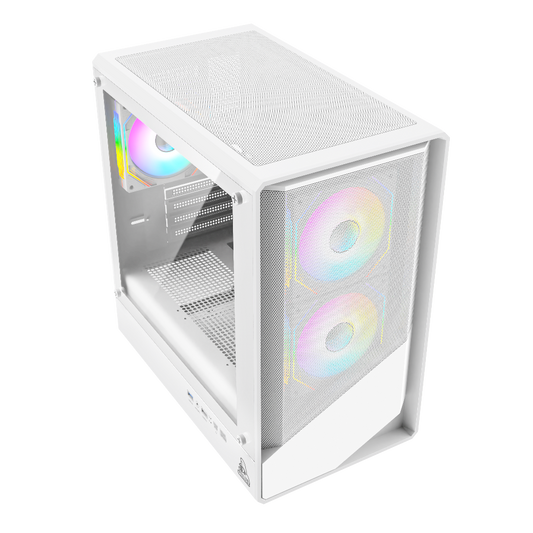 TAG Gamerz Starlight ARGB MATX Mid Tower Cabinet (White)