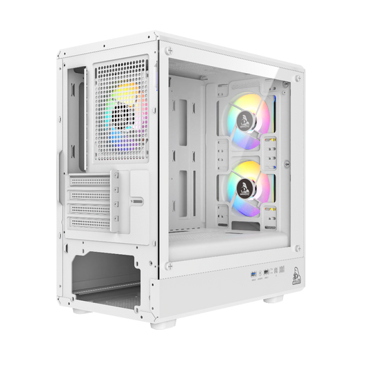 TAG Gamerz Starlight ARGB MATX Mid Tower Cabinet (White)