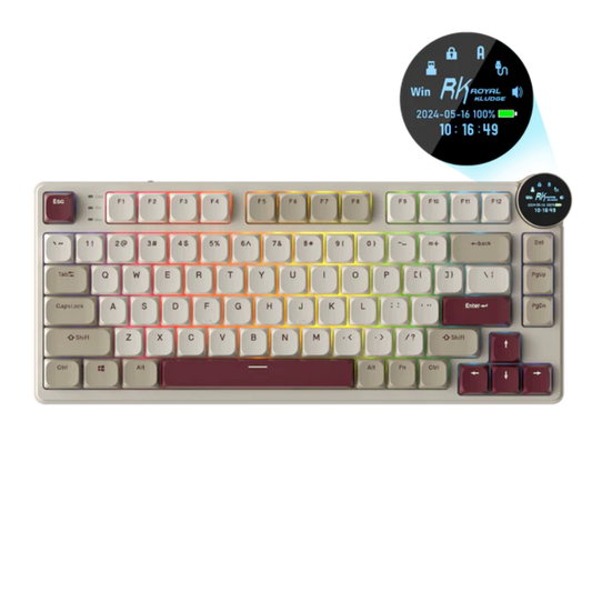 ROYAL KLUDGE RK N80 75% RGB Mechanical Wireless Gaming Keyboard ( Rosy Clouds ) ( RK Low Profile Brown )