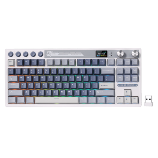 ROYAL KLUDGE RK M87 75% RGB Mechanical Wireless + Bluetooth Gaming Keyboard ( Blue ) ( Clicky Blue Switch )