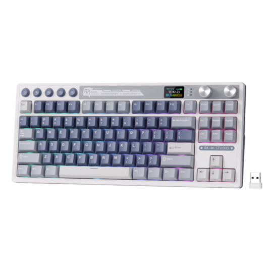 ROYAL KLUDGE RK M87 75% RGB Mechanical Wireless + Bluetooth Gaming Keyboard ( Blue ) ( Tactile Beige Switch )