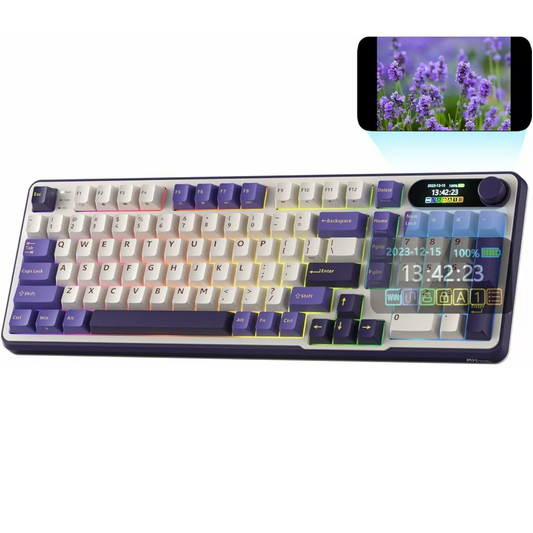 ROYAL KLUDGE RK S98 Full Size RGB Mechanical Wireless Gaming Keyboard ( BlackBerry ) ( Chartreuse Switch )