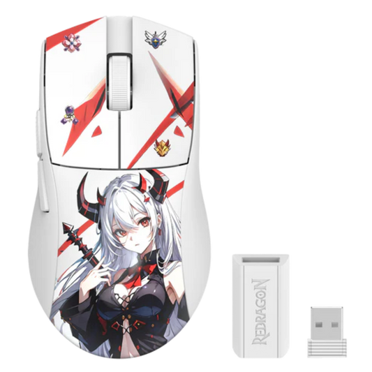REDRAGON Eisa K1NG M916 Pro Wireless Anime Editon Ergonomic Gaming Mouse ( 26000DPI / 5 Macro Buttons ) ( White )