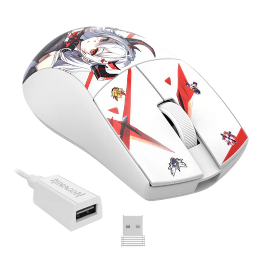 REDRAGON Eisa K1NG M916 Pro Wireless Anime Editon Ergonomic Gaming Mouse ( 26000DPI / 5 Macro Buttons ) ( White )