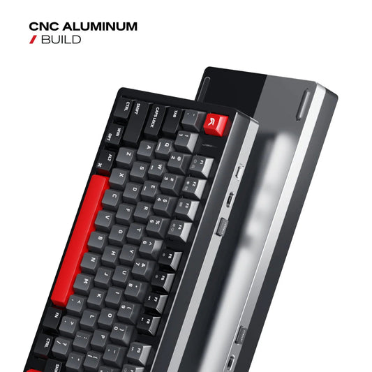 CYBEART X75 Rhino 75% Tri Mode RGB Mechanical Wireless Gaming Keyboard ( Black/Red ) ( Cybeart MKIII Gen1 Linear Switches )