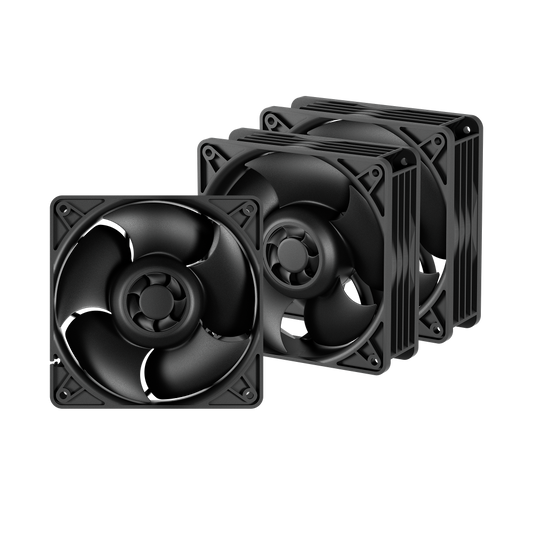 ARCTIC S12038-8K 120mm Non-RGB Server Cabinet Fan ( Black ) ( Triple Pack )