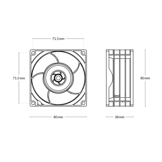 ARCTIC S8038-7K 80mm Non-RGB Server Cabinet Fan ( Black ) ( Single Pack )