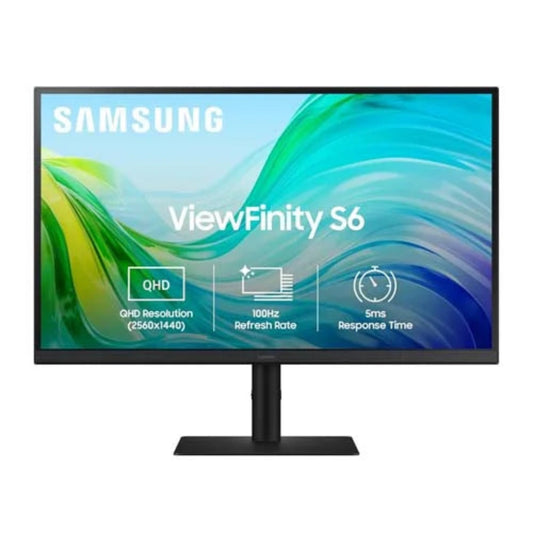 SAMSUNG View Finity S6 LS27F610EAWXXL 27 Inch 2K QHD 100Hz IPS Panel 99 % SRGB 5MS Flicker Free Gaming Monitor