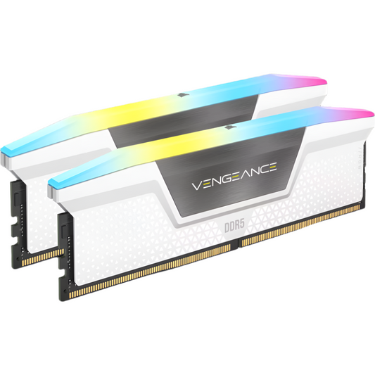 CORSAIR Vengeance RGB 32GB ( 16GB x 2 ) 6000MHz DDR5 RAM ( White ) ( CL30 )