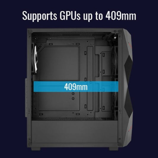 AEROCOOL Volcan RGB ATX Mid Tower Cabinet (Black)