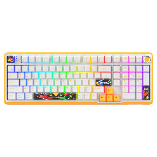 COSMIC BYTE Arcturus 98% Tri-Mode Mechanical RGB Wireless Gaming Keyboard ( White / Amber ) ( Outemu Custom Yellow ) ( TCBP03570 )