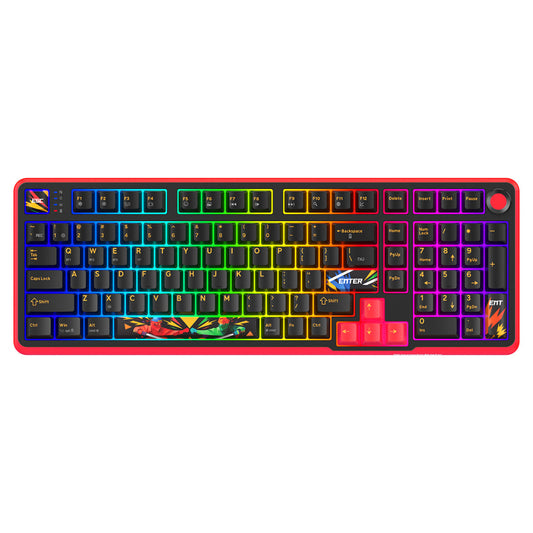 COSMIC BYTE Arcturus 98% Tri-Mode Mechanical RGB Wireless Gaming Keyboard ( Black / Red ) ( Outemu Custom Yellow ) ( TCBP03569 )