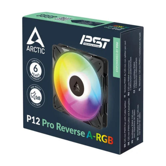 ARCTIC P12 Pro Reverse ARGB 120mm Cabinet Fan ( Black )( Single Pack )