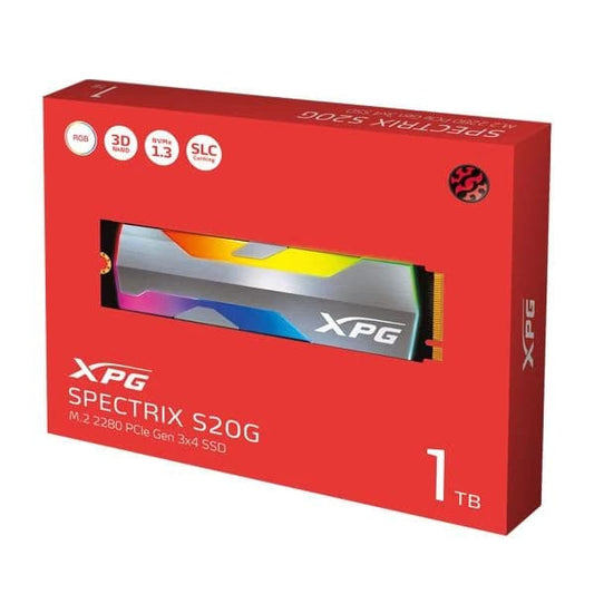 ADATA XPG Spectrix S20G RGB 1TB M.2 NVME Gen3 Internal Solid State Drive ( SSD )