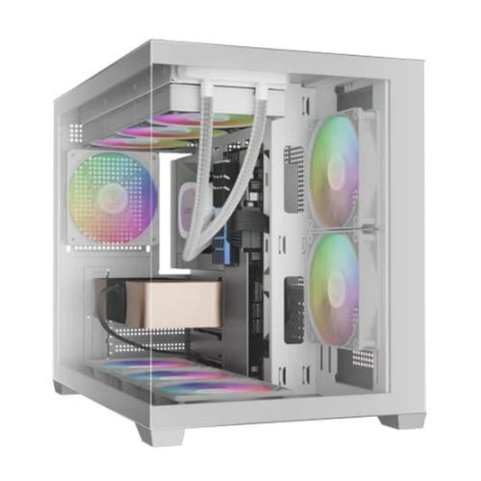 GAMDIAS Aura GC10M V2 ARGB MATX Mini Tower Cabinet ( White )