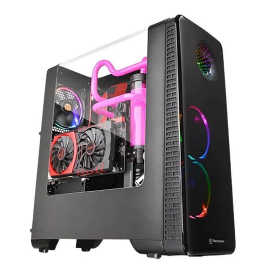 THERMALTAKE View 28 RGB Riing Edition ATX Mid Tower Cabinet (Black)