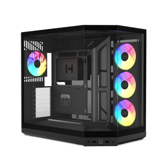 HYTE Y50 Essential Aesthetic RGB EATX Mid Tower Cabinet ( Pitch Black )