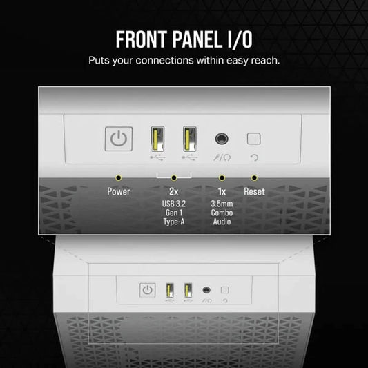CORSAIR 3000D SI Edition ATX Mid Tower Cabinet (White) Without Fans