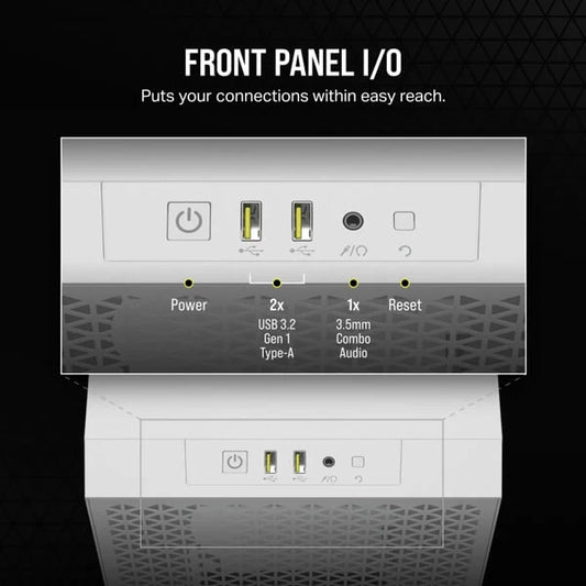 CORSAIR 3000D SI Edition ATX Mid Tower Cabinet (White) Without Fans