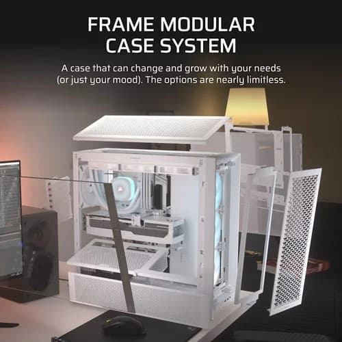 CORSAIR Frame 4000D RS ARGB EATX Mid Tower Cabinet ( White )