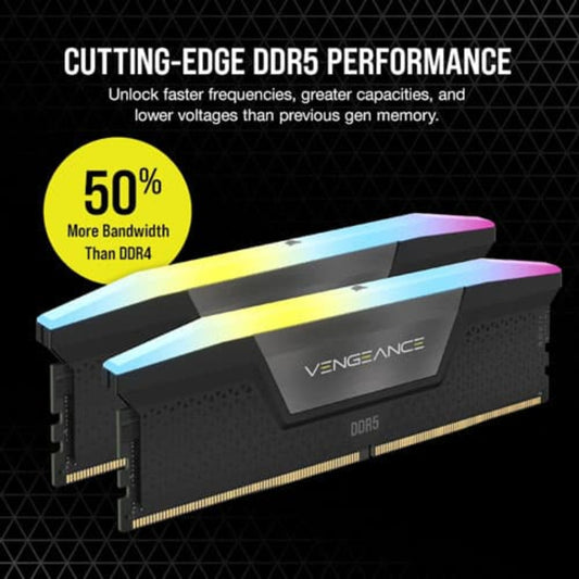 CORSAIR Vengeance RGB 16GB ( (16GBx1) 5200MHz DDR5 Desktop RAM