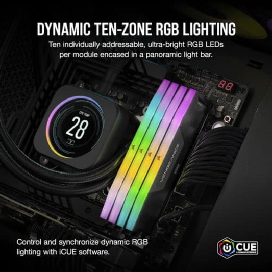 CORSAIR Vengeance RGB 16GB ( (16GBx1) 5200MHz DDR5 Desktop RAM