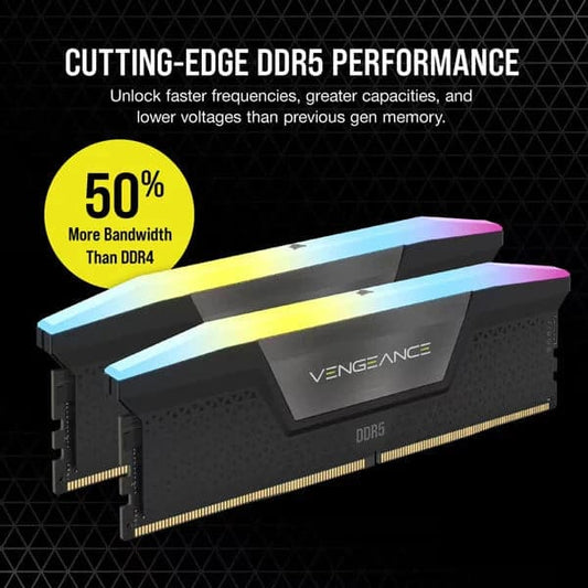 CORSAIR Vengeance RGB 64GB ( 32GBx2 ) 6000MHz DDR5 RAM