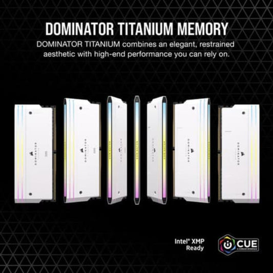 CORSAIR Dominator Titanium RGB 32GB ( 16GB x 2 ) 6000MHz DDR5 RAM ( White ) ( CL30 )