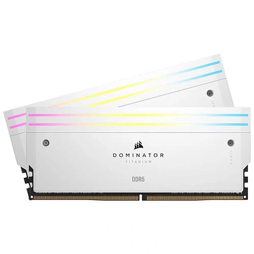 CORSAIR Dominator Titanium RGB 64GB ( 32GB x 2 ) 6000MHz DDR5 RAM (White) ( CL30 )