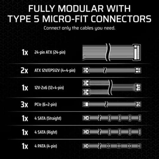 CORSAIR SF850 850W 80+ Platinum Fully Modular ATX 3.1 SFX Power Supply