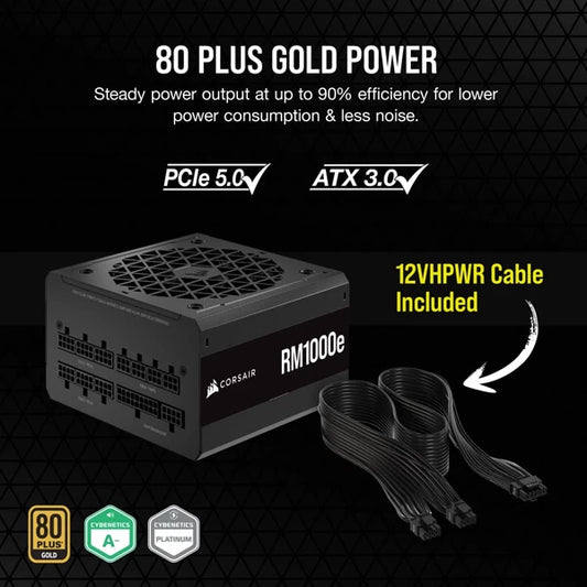 Corsair RM1000e 80+ Gold ATX 3.0 Fully Modular Power Supply (1000W)