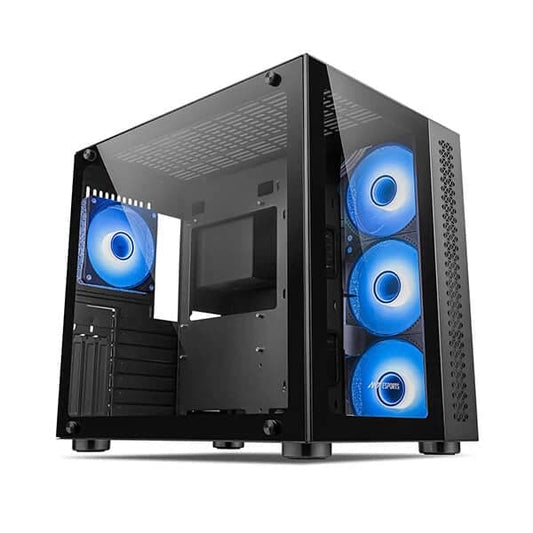 ANT ESPORTS Crystal RGB EATX Mid Tower Cabinet (Black)