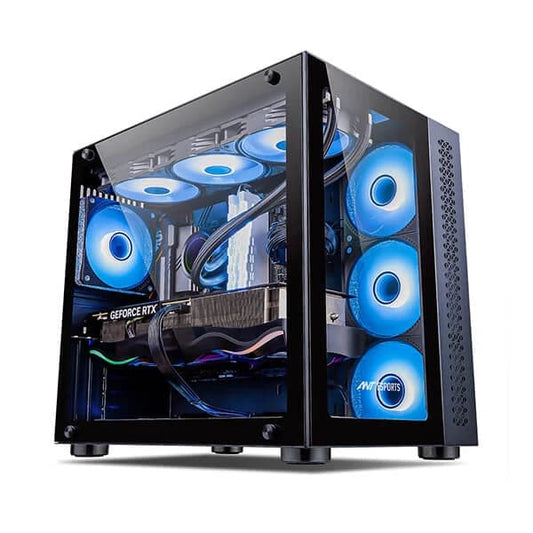 ANT ESPORTS Crystal RGB EATX Mid Tower Cabinet (Black)