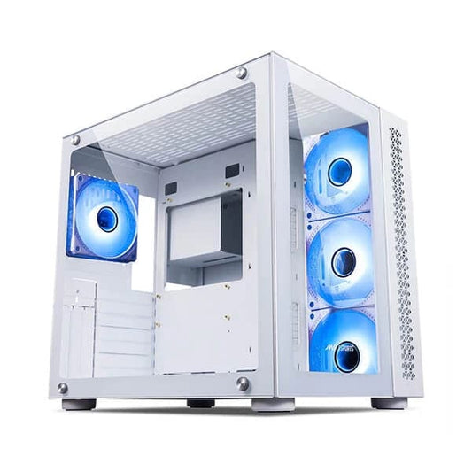 ANT ESPORTS Crystal RGB EATX Mid Tower Cabinet (White)