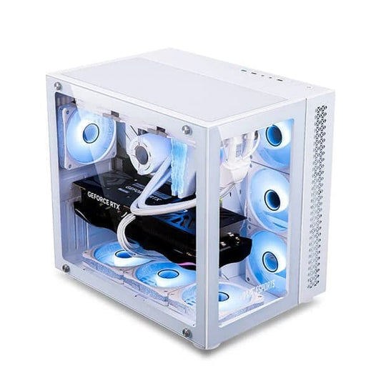 ANT ESPORTS Crystal RGB EATX Mid Tower Cabinet (White)