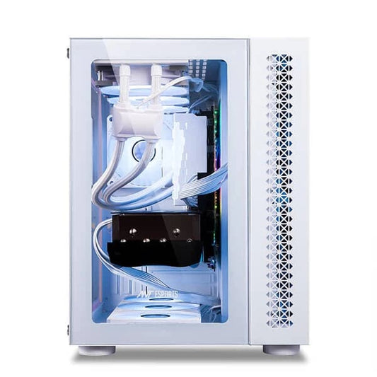 ANT ESPORTS Crystal RGB EATX Mid Tower Cabinet (White)