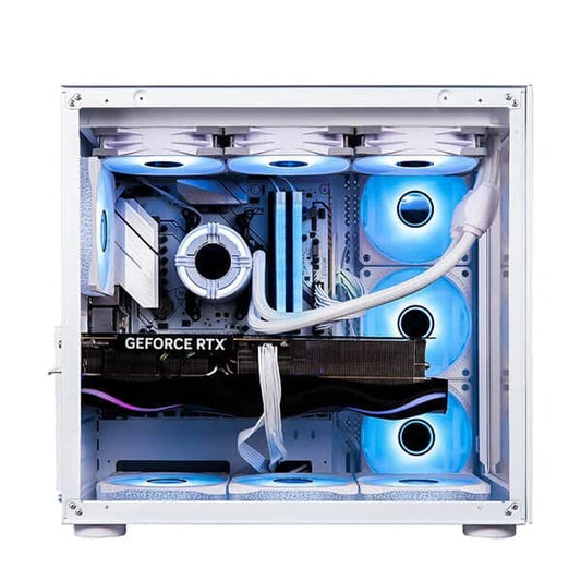 ANT ESPORTS Crystal RGB EATX Mid Tower Cabinet (White)