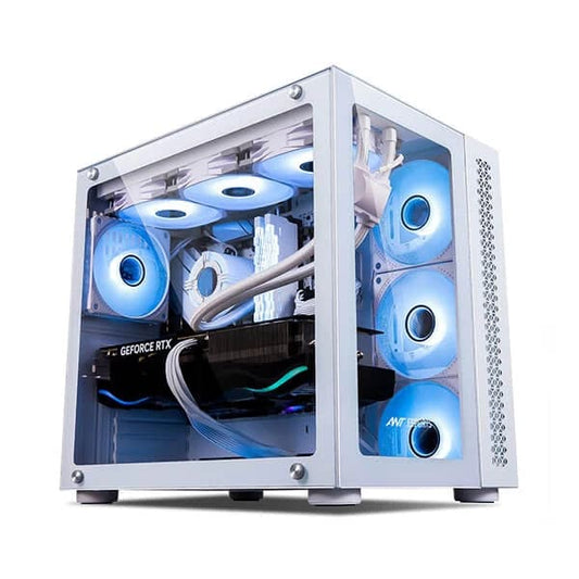 ANT ESPORTS Crystal RGB EATX Mid Tower Cabinet (White)
