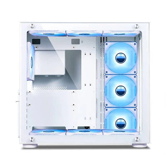 ANT ESPORTS Crystal RGB EATX Mid Tower Cabinet (White)