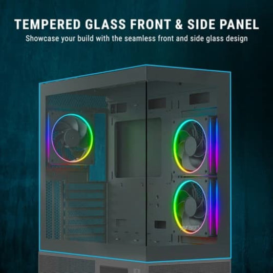 ANTSPORTS Crystal X3 LCD ARGB ATX Mid Tower Cabinet ( Black )
