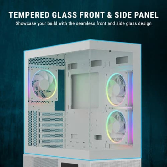 ANTSPORTS Crystal X3 LCD ARGB ATX Mid Tower Cabinet ( White )
