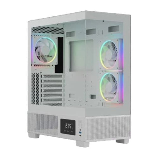 ANTSPORTS Crystal X3 LCD ARGB ATX Mid Tower Cabinet ( White )