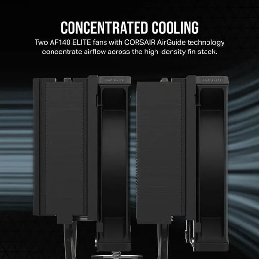 CORSAIR A115 Twin Tower 140mm Dual Tower CPU Air Cooler (Black)